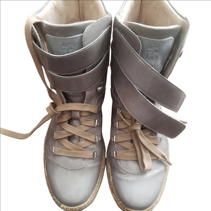 Brunello Cucinelli Patent Leather Hightop Sneakers.